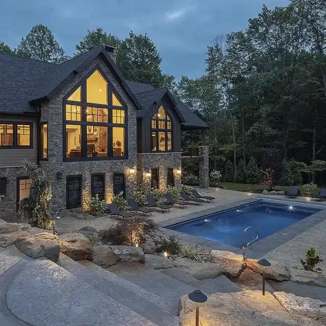 Custom home exterior built by Coblentz Homes in Northeast Ohio